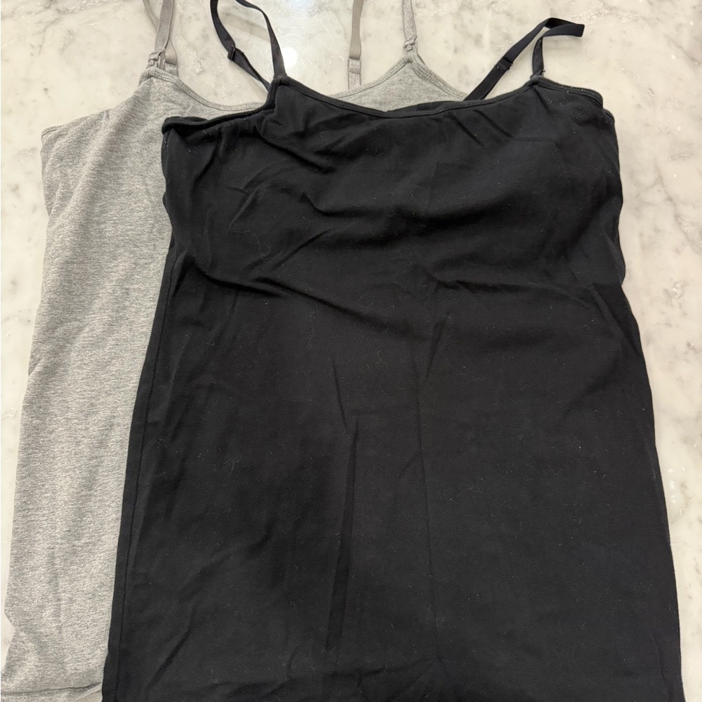 Motherhood Maternity Black and Gray Camisole Set